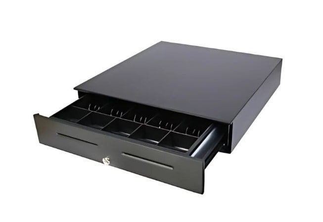 Secure SkyTab cash drawer with compartments for bills and coins